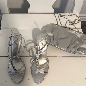 Silver Shoes and Handbag